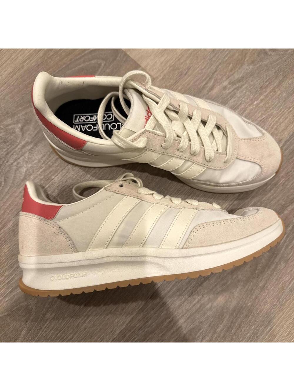 Adidas Women's Cream and White Trainer - Picture 2 of 2